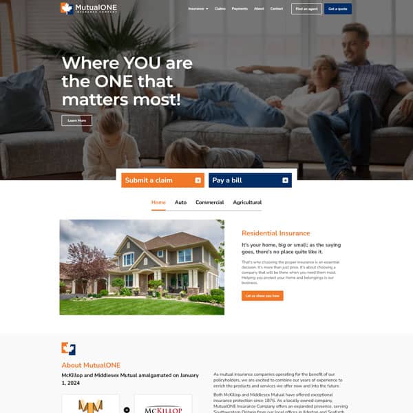 A website design for a real estate company.