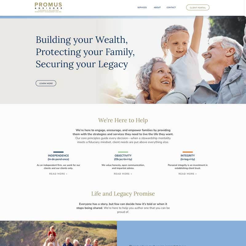 A website design for a family trust.